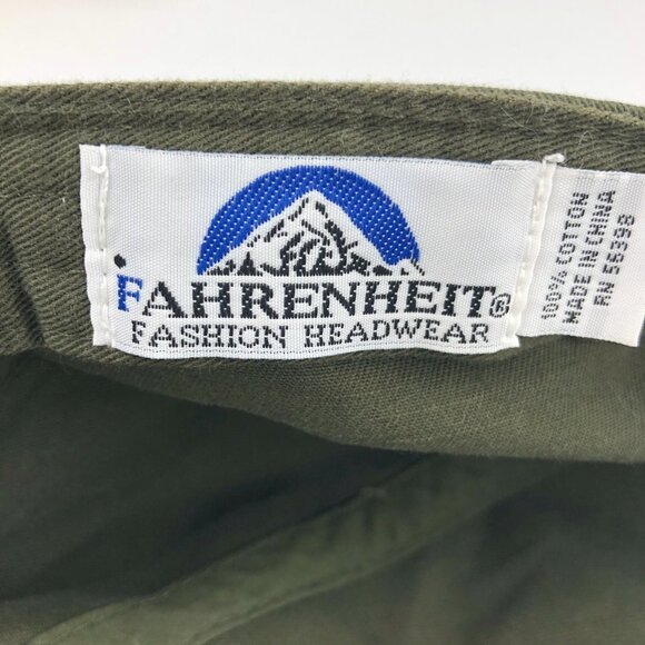 Fahrenheit Fashion Headwear BLACK GOLD Washed Cotton Twill Olive Hat EUC - Picture 6 of 8